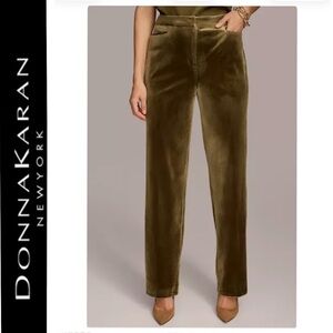 Donna Karan Women's Luxe velvet Olive Trousers